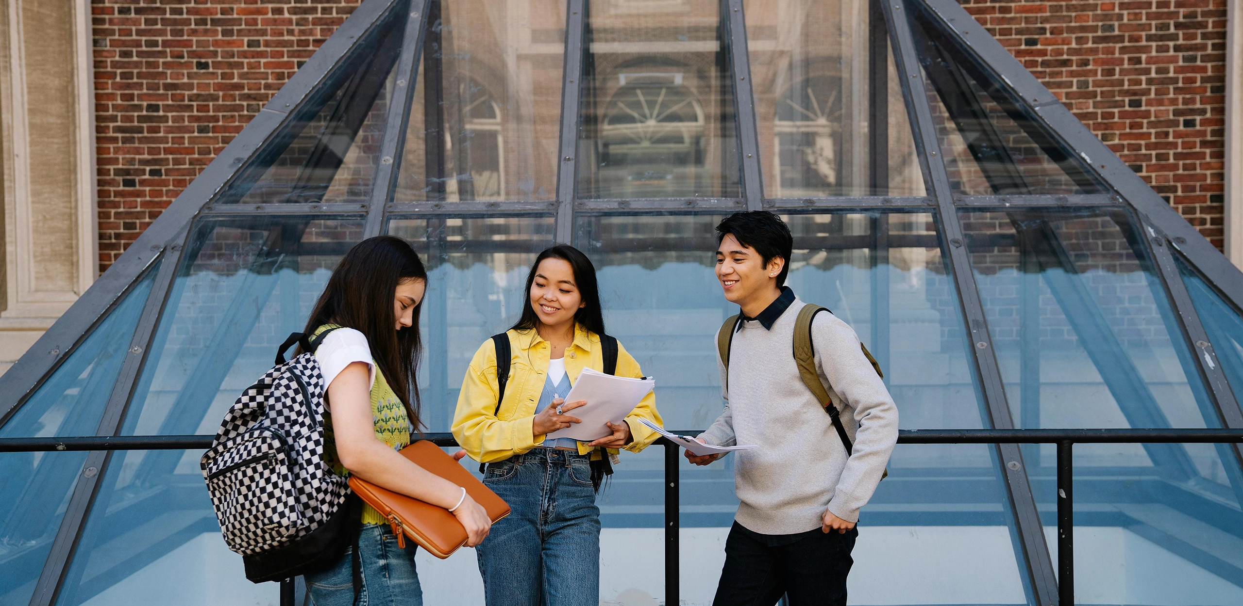 Students talking on campus